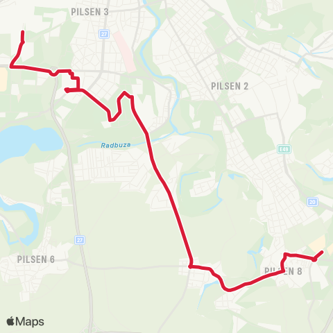 PMDP Škoda VIII. Brána - Bory - Nc Černice map