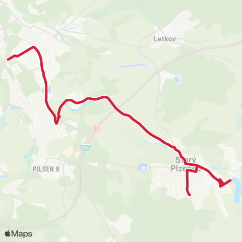 PMDP Slovany - Koterov - Starý Plzenec map