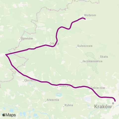 Polregio Kraków Główny — Olkusz — Wolbrom (Przyspieszony) map