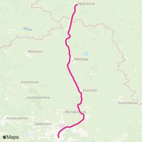Polregio Sędziszów — Kraków Główny — Skawina — Oświęcim map