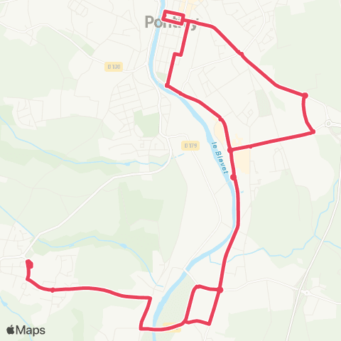PondiBUS La Plaine – Pontivy Sud-Pont-er-Morh map