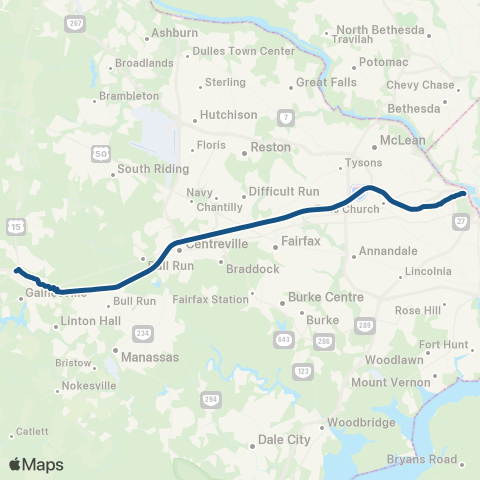 OmniRide Haymarket to Rosslyn / Ballston map