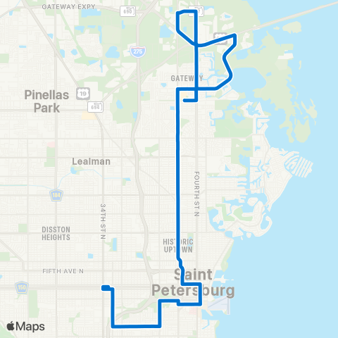 PSTA Grand Central Sta / Gateway Mall map