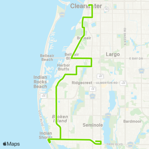 PSTA Dntwn Clearwater / Seminole City map