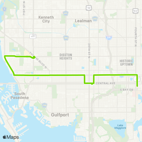 PSTA Dtwn St Pete / Tyrone Square Mall map