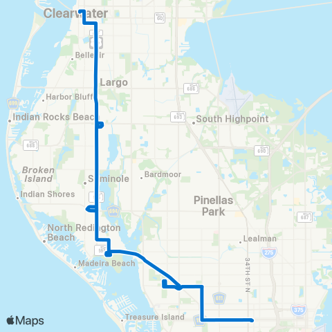 PSTA Dtwn Clearwater / Grand Central map