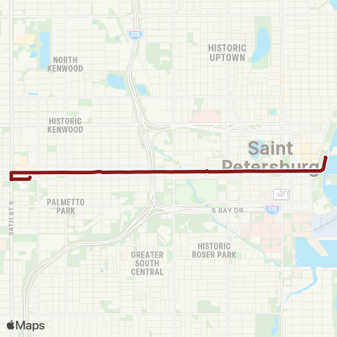 PSTA Grand Central Sta / Dntwn St Pete map