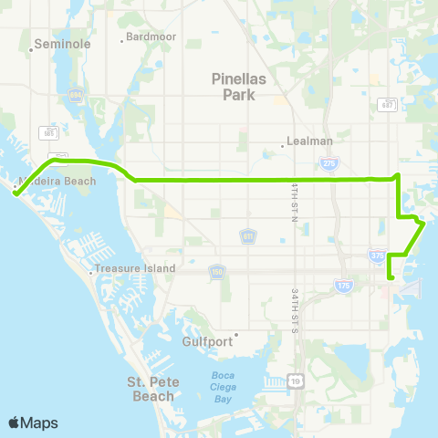 PSTA Downtown St Pete / Tyrone Square Mall map