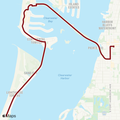 PSTA Saint Pete Beach / Dntw Clearwater map