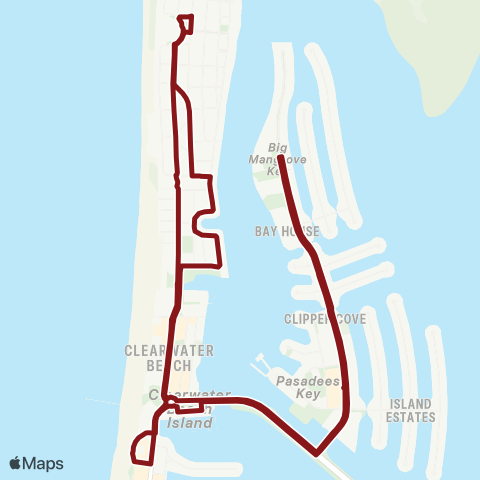 PSTA North Beach / Clearwater Beach map