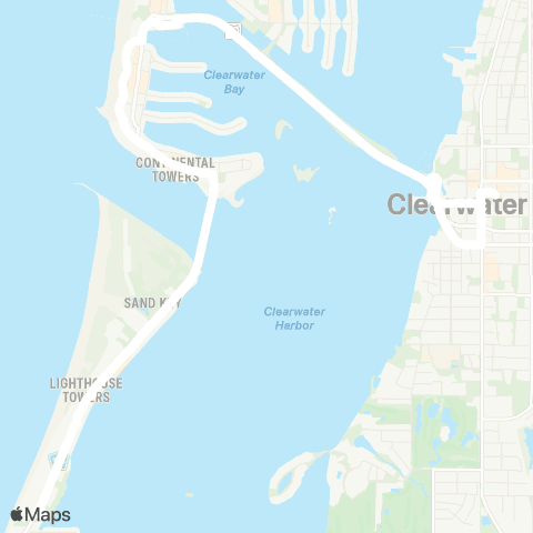 PSTA Garden Street - to - Bay Park map