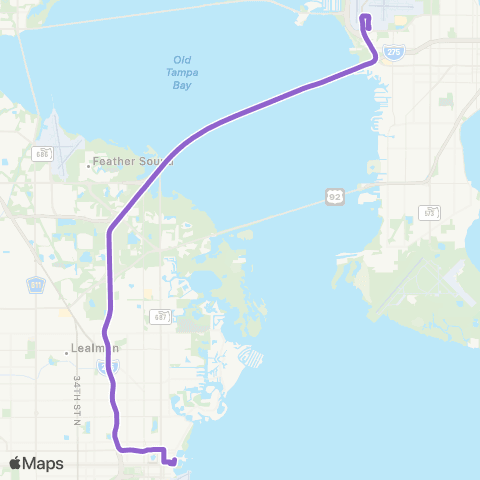PSTA Dt Saint Pete / Tampa Airport map