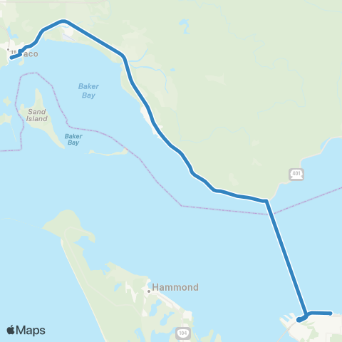 Pacific Transit Ilwaco - Astoria map