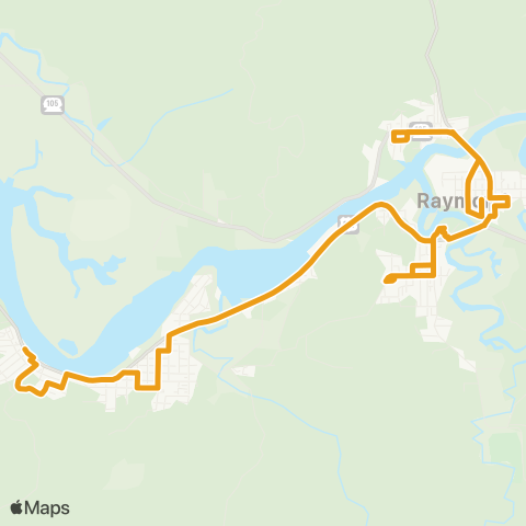 Pacific Transit Raymond - South Bend map