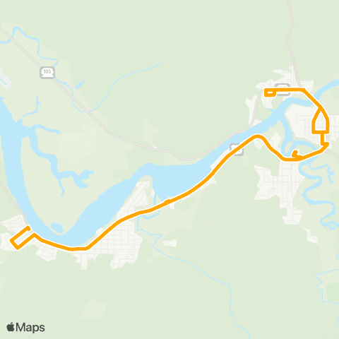 Pacific Transit Raymond - South Bend (Frequency) map