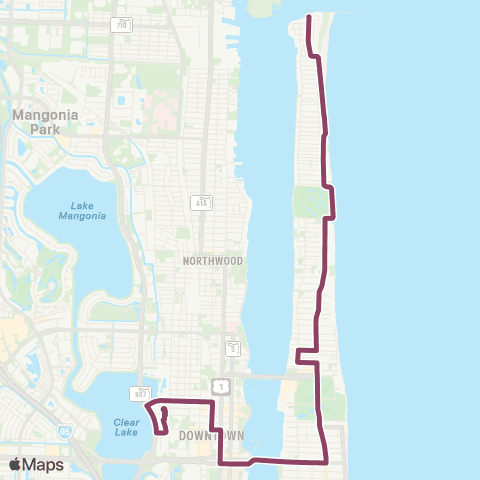 Palm Tran WPB - Palm Bch Inlet map