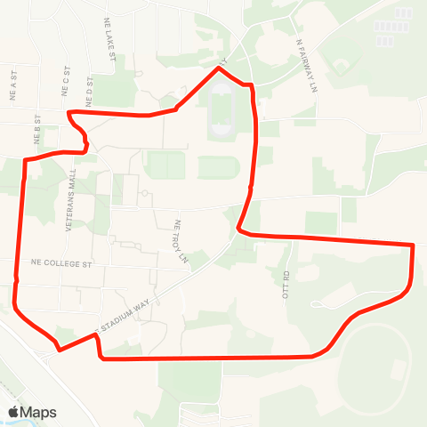 Pullman Transit Campus Route map