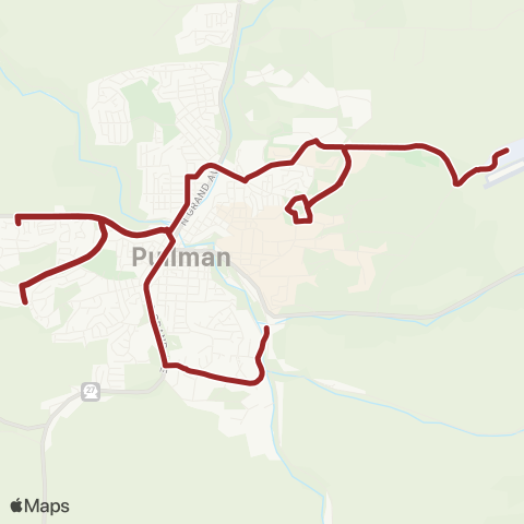 Pullman Transit Airport - Departures (Full Route) map
