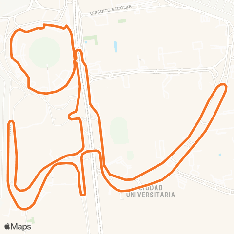 Pumabús Metrobús CU - Estadio Olímpico Universitario map