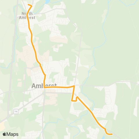 PVTA North Amherst / Old Belchertown Rd map