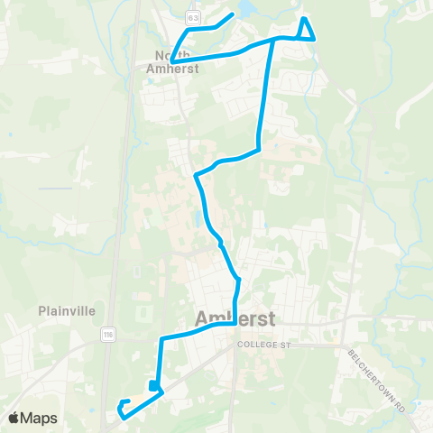 PVTA Puffers Pond / Stop and Shop map