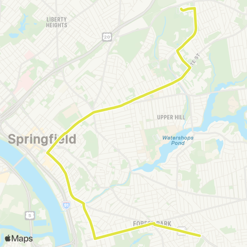 PVTA Tripper 1 Helper Service map