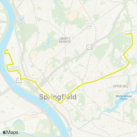 PVTA Tripper 4 Helper Service map