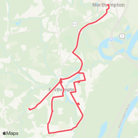 PVTA Nashawannuck Express map