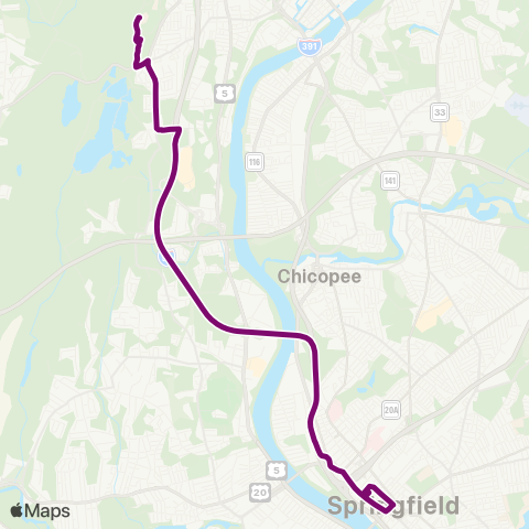 PVTA Holyoke Community College Express map
