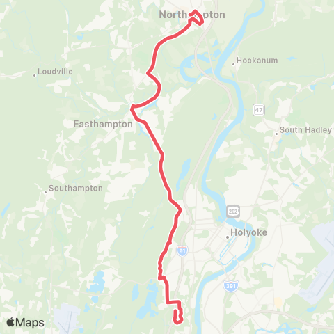 PVTA Northampton / Easthampton / HCC map