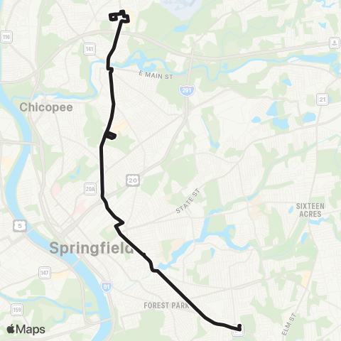 PVTA Inner Crosstown map