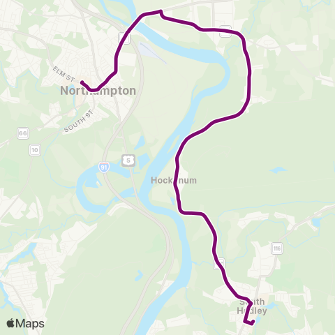 PVTA Smith / Mount Holyoke Express map
