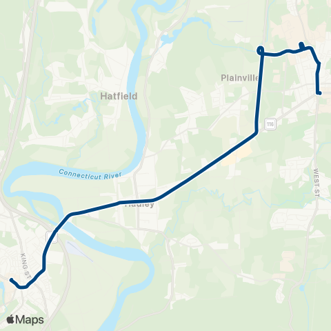 PVTA Northampton / Hadley / Amherst Express map