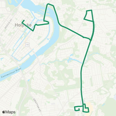 PVTA Holyoke-Montcalm-Chicopee map