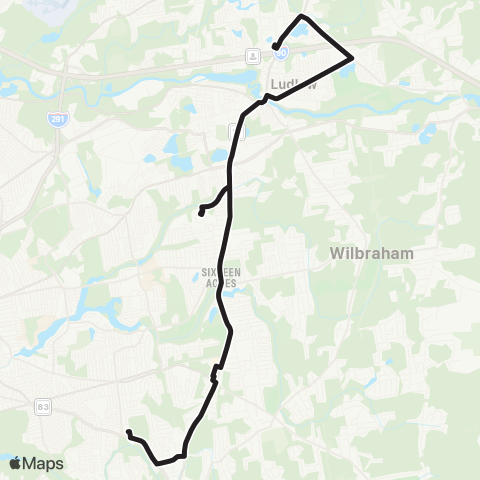 PVTA Outer Crosstown map