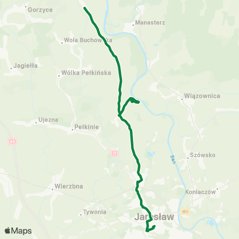 PWiK Jarosław Kr. Jadwigi – Leżachów-Osada map