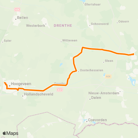 Qbuzz Hoogeveen - Emmen map