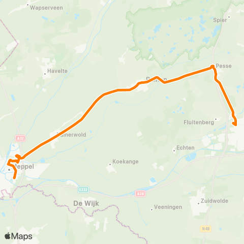 Qbuzz Meppel - Hoogeveen map