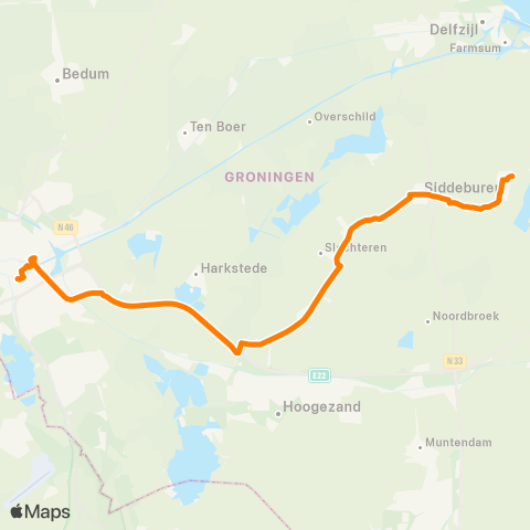 Qbuzz Appingedam - Groningen map
