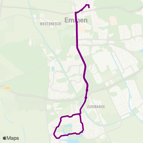 Qbuzz Emmen Rietlanden map