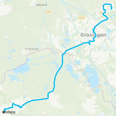 Qbuzz Beijum - Roden map