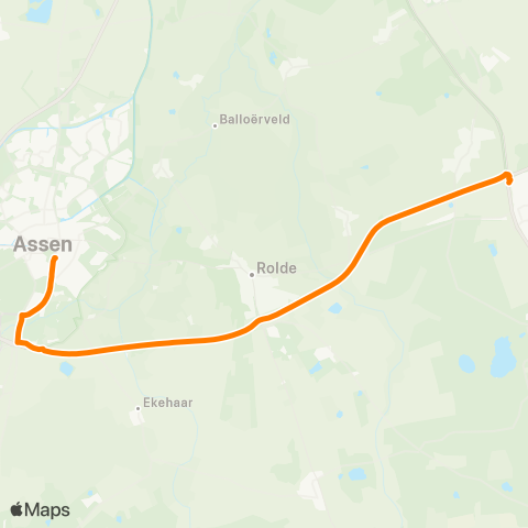 Qbuzz Veendam - Gieten - Assen map
