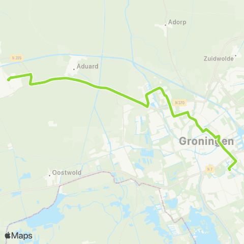 Qbuzz Zuidhorn - Reitdiep - Zernike - UMCG - Europapark map