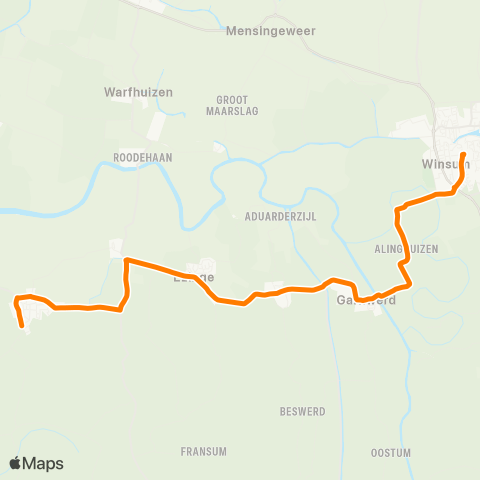 Qbuzz Winsum - Oldehove map