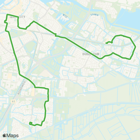 Qbuzz Sterrenburg - Dordrecht CS - Stadspolders map