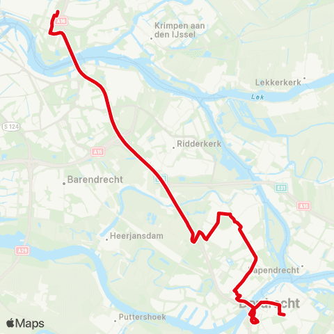 R-net R'dam Kralingse Zoom - H.I. Ambacht - Dordrecht map