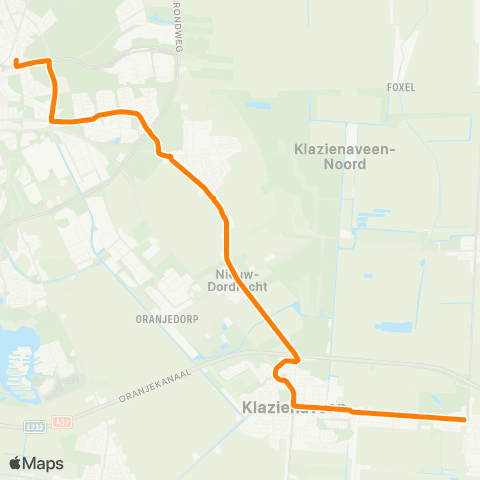 Qbuzz Emmen - Klazienaveen - Zwartemeer map