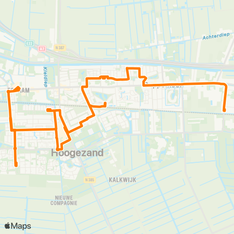 Qbuzz Buurtbus Hoogezand - Sappemeer map