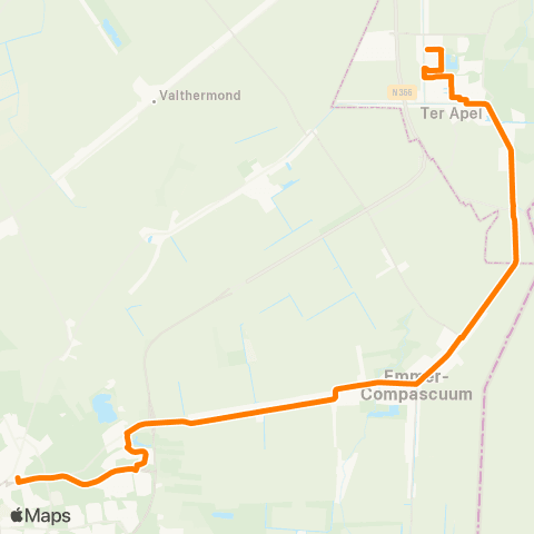 Qbuzz Emmen - Ter Apel map