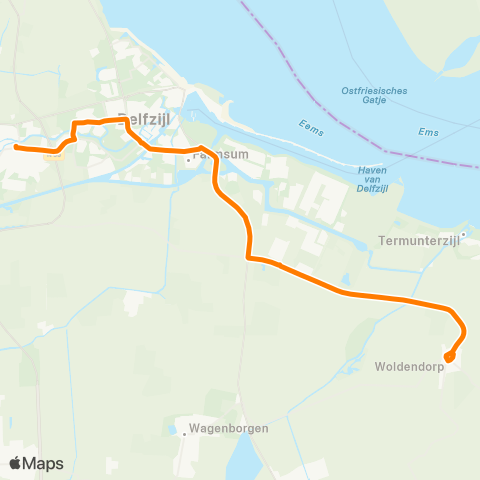 Qbuzz Appingedam - Woldendorp map